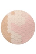 Dywan bawełnainy okrągły Ø 140, Round Honeycomb Rose, Planet Bee, Lorena Canals