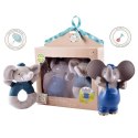 Meiya & Alvin - Zestaw prezentowy Baby Shower Set z miękką grzechotką i gryzakiem dźwiękowym z kauczuku Hevea Alvin Elephant