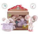 Meiya & Alvin - Zestaw prezentowy Baby Shower Set z miękką grzechotką i gryzakiem dźwiękowym z kauczuku Hevea Meiya Mouse