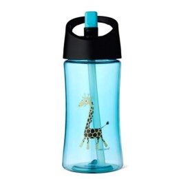 Carl Oscar Transparentny bidon ze słomką 350 ml Turquoise - Giraffe