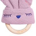 Hi Little One - Przytulanka dou dou z gryzakiem SLEEPY BUNNY z organicznej BIO bawełny Baby Pink Dark