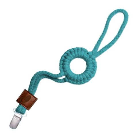 Hi Little One - sznurkowa zawieszka z kółkiem do smoczka Pacifier holder with RING Dark Teal