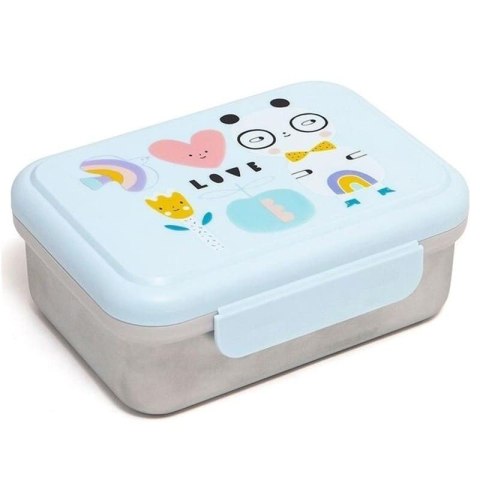 Petit Monkey - Śniadaniówka Lunchbox ze szlachetnej stali nierdzewnej Panda LOVE