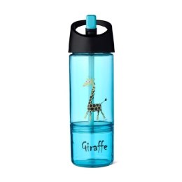 Carl Oscar Kids Bottle 2in1 Bidon z pojemnikiem na przekąski 2w1 Turquoise - Giraffe