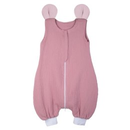 Hi Little One śpiworek do spania z nogawkami dla Niemowlaka TOG 1,0 BIO muślin MOUSE Baby Pink/Blush roz S