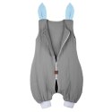 Hi Little One śpiworek do spania z nogawkami dla Niemowlaka TOG 1,0 BIO muślin SLEEPY BUNNY Gray/Baby Blue roz S