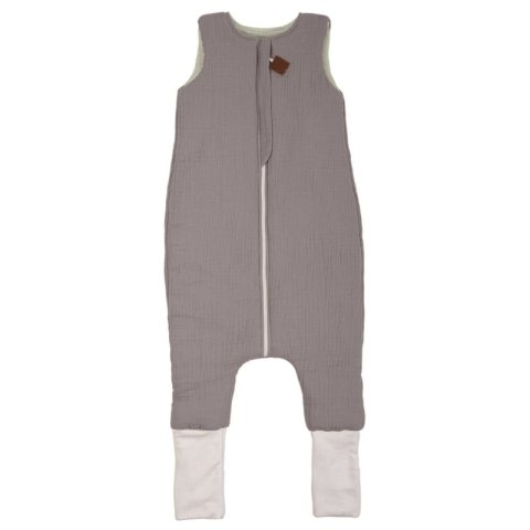 Hi Little One śpiworek dwustronny z nogawkami TOG 1,5 BIO muślin SLIM BAG GREY/MINT roz M