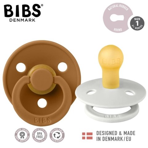 BIBS COLOUR 2-PACK HAZE & CARAMEL S Smoczek Uspokajający kauczuk Hevea