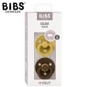 BIBS COLOUR 2-PACK MUSTARD & MOCHA M Smoczek uspokajający kauczuk Hevea