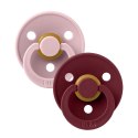 BIBS COLOUR 2-PACK PINK PLUM & ELDERBERRY M Smoczek uspokajający kauczuk Hevea