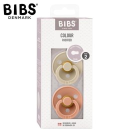 BIBS COLOUR 2-PACK VANILLA & PEACH M Smoczek Uspokajający kauczuk Hevea