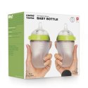 COMOTOMO - 2 antykolkowe butelki silikonowe MOM'S BREAST 250 ml Green BABY 2 pack