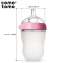 COMOTOMO - 2 antykolkowe butelki silikonowe MOM'S BREAST 250 ml Pink BABY