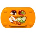 EasyTots silikonowy talerzyk trójdzielny z matą i lunchbox EasyMat Mini 2in1 ORANGE