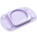 EasyTots silikonowy talerzyk z przyssawką i matą i lunchbox EasyMat Mini Max 2in1 LILAC