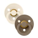 BIBS COLOUR 2-PACK IVORY & DARK OAK M Smoczek Uspokajający kauczuk Hevea