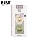 BIBS COLOUR 2-PACK IVORY & SAGE L Smoczek Uspokajający kauczuk Hevea