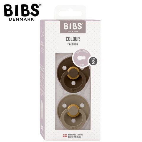 BIBS COLOUR 2-PACK MOCHA & DARK OAK M Smoczek Uspokajający kauczuk Hevea