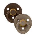 BIBS COLOUR 2-PACK MOCHA & DARK OAK M Smoczek Uspokajający kauczuk Hevea