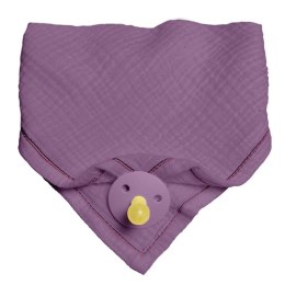 Hi Little One śliniak bandana z zawieszką na smoczek BIO bawełna Lavender