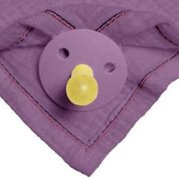 Hi Little One śliniak bandana z zawieszką na smoczek BIO bawełna Lavender