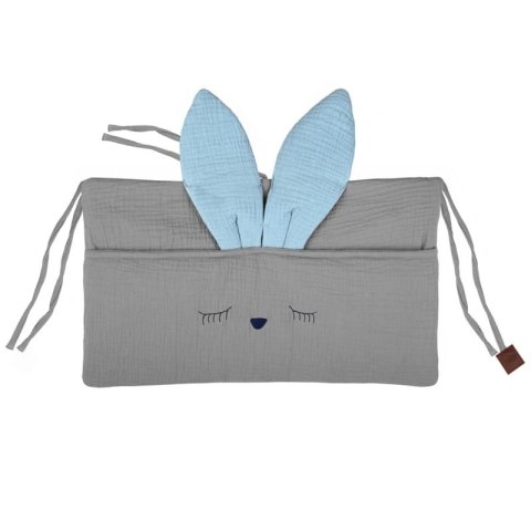 Hi Little One organizer przybornik do łóżeczka SLEEPY BUNNY Grey/Baby Blue