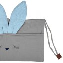 Hi Little One organizer przybornik do łóżeczka SLEEPY BUNNY Grey/Baby Blue