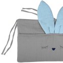 Hi Little One organizer przybornik do łóżeczka SLEEPY BUNNY Grey/Baby Blue