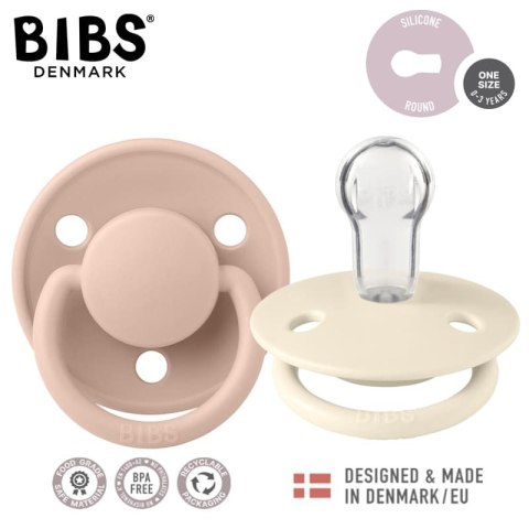 BIBS DE LUX 2-PACK IVORY & BLUSH Smoczek uspokajający silikonowy ONE SIZE