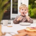 Jollein śliniak fartuszek z rękawami i kieszonką wodoodporny Listki MEADOW Chestnut