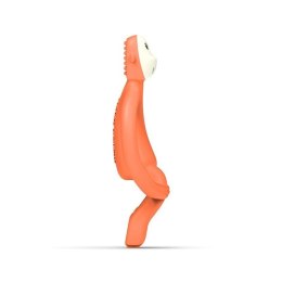 Matchstick Monkey gryzak silikonowy sensoryczny ze szczoteczką BioCote Dusty Orange