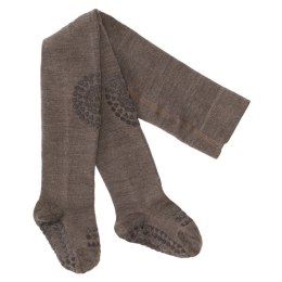 GoBabyGo antypoślizgowe rajstopy do raczkowania i nauki chodzenia WOOL Brown Melange 12 m+