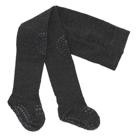 GoBabyGo antypoślizgowe rajstopy do raczkowania i nauki chodzenia WOOL Dark Grey Melange 6 m+