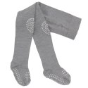 GoBabyGo antypoślizgowe rajstopy do raczkowania i nauki chodzenia WOOL Grey Melange 6 m+