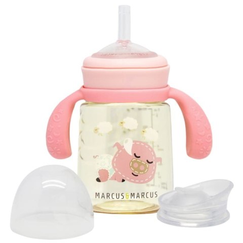 Marcus & Marcus kubek/butelka treningowa z ustnikiem i słomką 3D 2w1 180 ml Pink Pokey