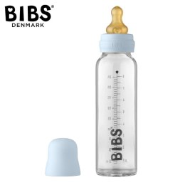 BIBS BABY GLASS BOTTLE BABY BLUE Antykolkowa Butelka Szklana dla Niemowląt 225 ml