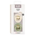 BIBS COLOUR ANATOMICAL 2-PACK IVORY & SAGE M Smoczek ortodontyczny kauczuk Hevea