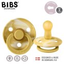 BIBS COLOUR TIE DYE 2-PACK MUSTARD IVORY & MUSTARD IVORY M Smoczek Uspokajający kauczuk Hevea