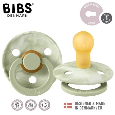 BIBS COLOUR TIE DYE 2-PACK SAGE IVORY & SAGE IVORY S Smoczek Uspokajający kauczuk Hevea