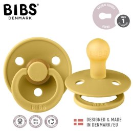 BIBS DUO COLOUR MUSTARD S Smoczek uspokajający kauczuk Hevea 2 szt