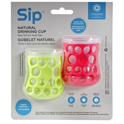 CogniKids Sip® sensoryczne kubeczki kognitywne do nauki picia dla niemowląt APPLE/ROSE 2 szt