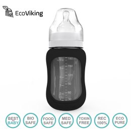 Eco Viking antykolkowa butelka szklana szeroka dla Niemowląt 180 ml Black Velvet