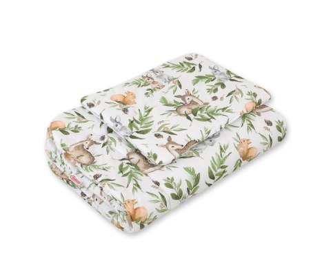 Komplet pościeli dla niemowląt z wypełnieniem 2-cz 75x100cm NEWBORN - woodland green