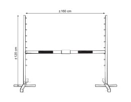 Przeszkoda skokowa do Hobby Horse 160cm, h-120 cm, belka różowa