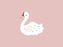 Plakat dziecięcy 30x42 Pink swan FUNKYBOX